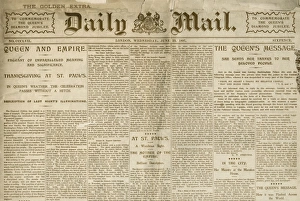 Images Dated 10th February 2017: Front page, Daily Mail, Diamond Jubilee, Golden Extra