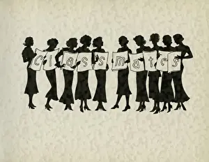 Placards Prints: Page design, classmates, School Silhouettes