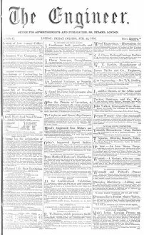 1856 Collection: Front Page of The Engineer