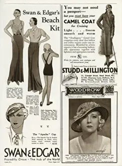 Woollen Prints: Page of fashion adverts 1933