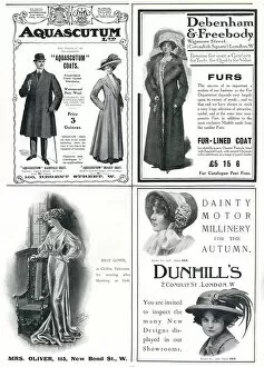 Waterproof Collection: Page of fashion adverts - October 1909
