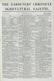Chronicle Prints: Front page of The Gardeners Chronicle