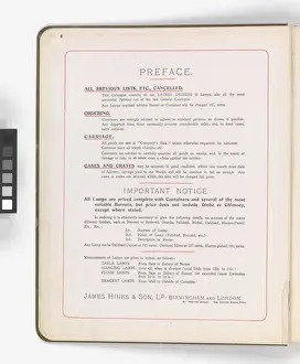 Page from Hinks Lamps catalogue