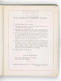 Page from Hinks Lamps catalogue