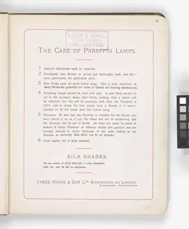 Page from Hinks Lamps catalogue