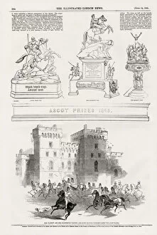 Images Dated 1st June 2021: Page from the Illustrated London News, 14th June 1845, featuring Ascot prizes the Royal