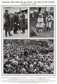 Charing Prints: Page from The Illustrated London News reporting on the return of Ernest Shackleton's Antarctica expedition to