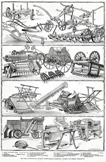 Plough Prints: A page in The Illustrated London News showing different equipment used for ploughing