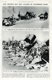 Page from the Illustrated London News showing the piles of possessions belonging to