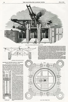 A page from The Illustrated London News, showing the progress of the new