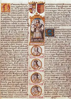 Genealogy Prints: Page illustrated with portraits of the Kings