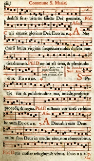 Images Dated 3rd January 2017: Page of music, Commune Sanctae Mariae