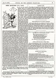 Questions Prints: Full page from Punch magazine - July 12, 1856 - featuring an article - Rude Questions to