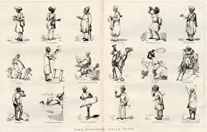 Images Dated 22nd July 2020: Two page spread from The Graphic depicting humorous types seen in India. Date: 1878