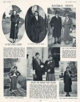 Bathe Prints: Page from The Tatler, 28th March 1934: Riviera News featuring Madame van der Heyden Hauzeur