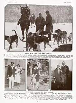 Mlle Prints: Page from The Tatler, 7th Jan 1931: snow with the York and Ainsty hunt at Scriven Park