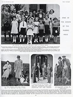 Images Dated 8th October 2020: Page from The Tatler featuring a photograph of a group at the 8th birthday part of
