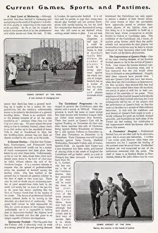Page from The Tatler reporting on a comedy cricket match which took place at the Oval