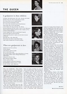 Oct20 Gallery: Page from The Tatler reporting on the godparents to the Queens children