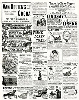 Images Dated 24th August 2018: Page of Victorian adverts - 1890