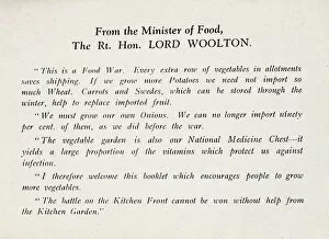 Images Dated 7th November 2012: Page in wartime food booklet, WW2