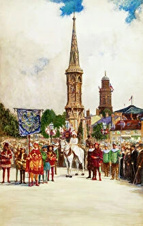 Banner Collection: Pageant at Banbury Cross, Oxfordshire