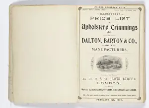 Pages from 1899 Price List, Upholstery, Trimmings &c