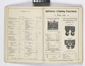 Pages from 1899 Price List, Upholstery, Trimmings &c
