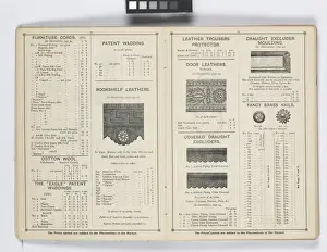 Pages from 1899 Price List, Upholstery, Trimmings &c