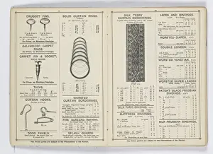 Pages from 1899 Price List, Upholstery, Trimmings &c