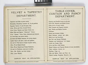Pages from 1899 Price List, Upholstery, Trimmings &c