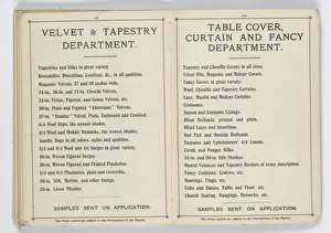 Pages from 1899 Price List, Upholstery, Trimmings &c