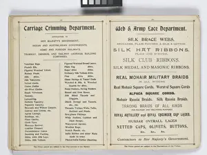 Pages from 1899 Price List, Upholstery, Trimmings &c