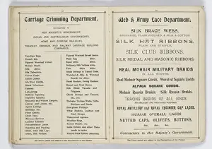 Pages from 1899 Price List, Upholstery, Trimmings &c