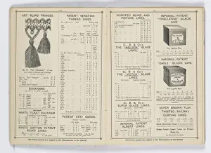 Pages from 1899 Price List, Upholstery, Trimmings &c