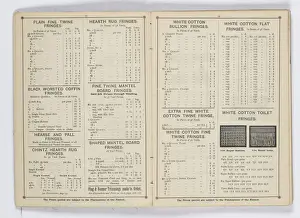 Pages from 1899 Price List, Upholstery, Trimmings &c