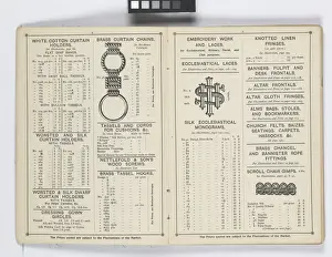 Pages from 1899 Price List, Upholstery, Trimmings &c