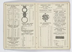 Pages from 1899 Price List, Upholstery, Trimmings &c