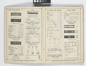 Pages from 1899 Price List, Upholstery, Trimmings &c