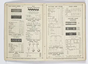 Pages from 1899 Price List, Upholstery, Trimmings &c