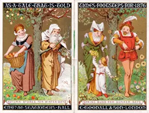 Buds Prints: Pages of a booklet, Times Footsteps for 1876
