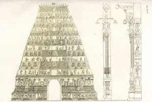 Pagoda Prints: Pagoda of Chidambaram, Hindu temple with gopuram tower