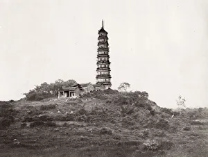 Pagoda on a hillside, likely near Shanghai, China