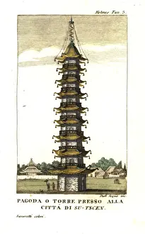 Pagoda Prints: Pagoda of Linqing, Daqiao village, Shandong province, China