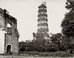 Pagoda Collection: Pagoda and ruins, Canton, Guangzhou, China