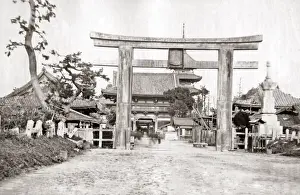 New Images May Prints: Pagoda at Shi Tenwoji, Osaka, Japan 1870s. Date: 1870s