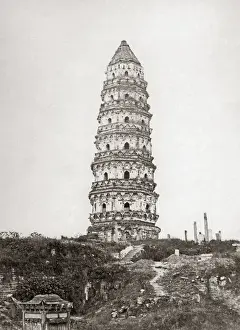 Soochow Prints: Pagoda, Soochow (Suzhou) China, circa 1880s