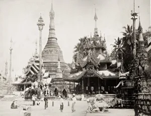 Pagodas, temples, Ragoon, Yangon, Burma, Myanmar c. 1890