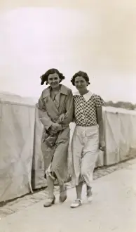 Paignton, Devon - Two young women at the seaside