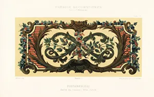 Painted ceiling panel in the Palace of Fontainebleau, 18th centu